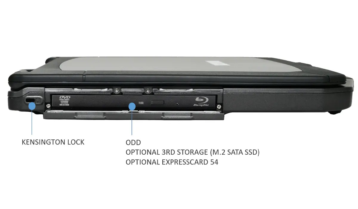 Tablette Durabook S15 - Côté
                                gauche