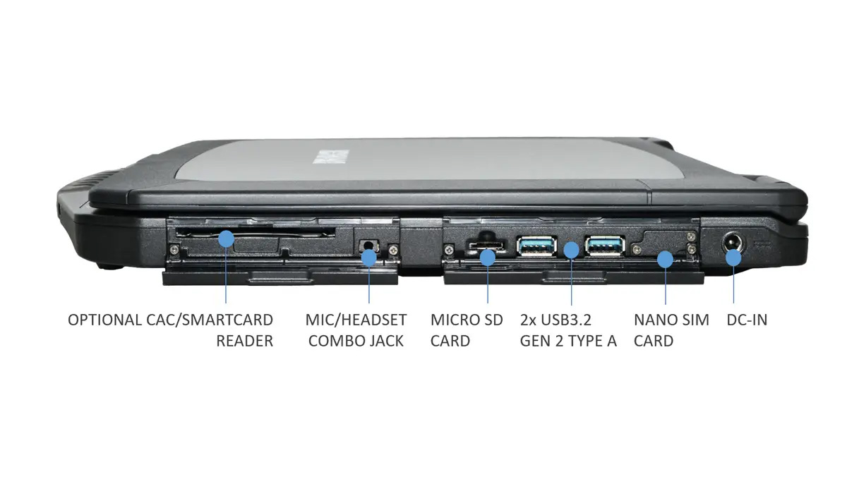 Tablette Durabook S15 - Côté
                                droit