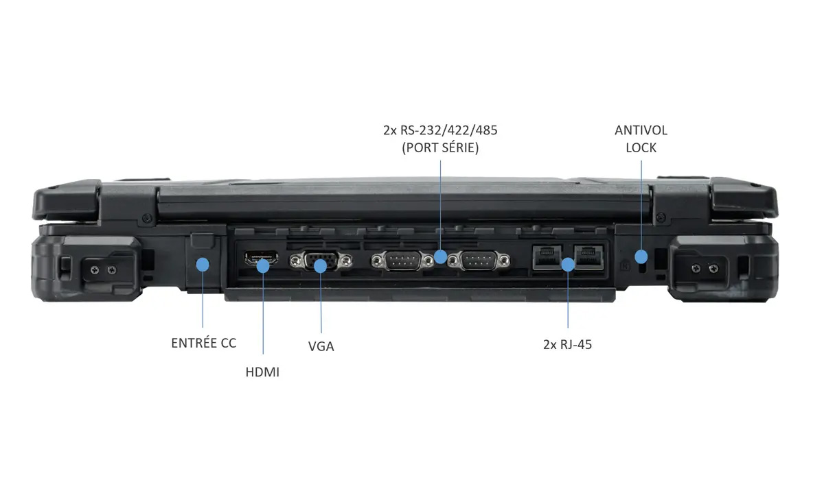 Notebook Durabook Z14I - Face arrière