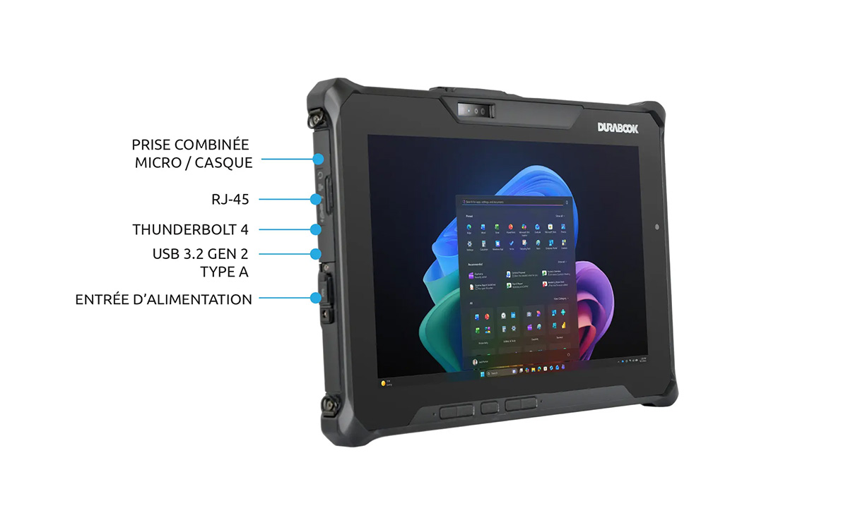 Tablette Durabook R10 - Côté gauche